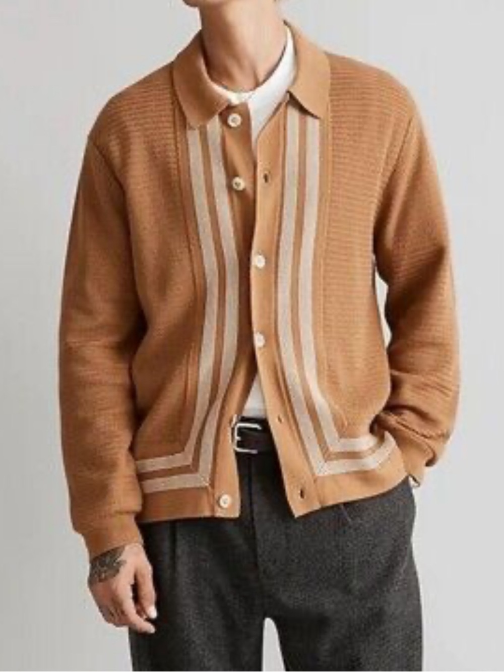 Madewell Men’s Button Up Long Sleeve Sweater Polo 100% Cotton